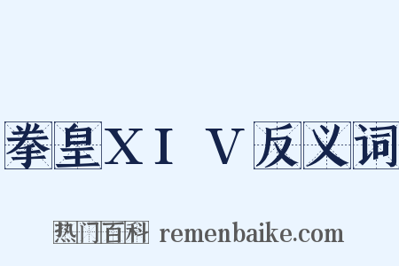 拳皇XIV反义词是什么意思的图片